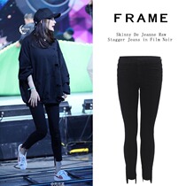  American Frame Denim Yang Mi with the same burr slit small feet pencil nine-point ladder jeans female