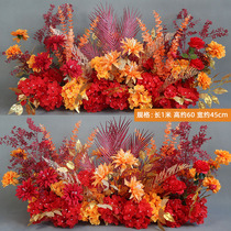 New wedding props finished floral rows of flowers at the strip gua hua route guide hotel outdoor wedding wedding festival arrangement