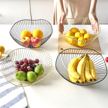 Iron art modern creative fruit plate fruit basket living room coffee table home Nordic style light luxury Net red food basin fruit plate