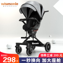 Wisdom Childhood V9 Divine Instrumental Bidirectional Slip of the Divine Instrumental High Landscape Baby Trolley Super Light Fold to sit down