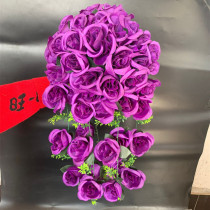 New drooping flower silk flower Wedding stage opening decoration Lifting road leading flower door Roman column decoration bouquet flower