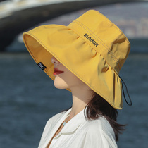 Fisherman Hat Women Summer Sun Hat Letters Large Eatery Basin Cap Shade sunscreen Anti-UV 100 lap sun hat