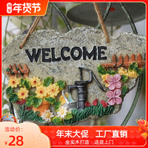 Outdoor decorative resin small listed garden welcome ornaments decorative crafts gardening courtyard storage cabinet