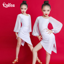 Lolita childrens Latin dance skirt girl Autumn new long sleeve practice uniforms performance costume