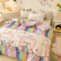 Thickened Quilt All Season Universal Winter Quilt Core Warm Dormitory Space Cotton Quilted By Air Conditioning Spring Autumn Winter Student Single Double