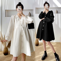 Breastfeeding autumn and winter new large size loose pregnant women dress out nursing clothes autumn pregnant women skirt suit tide