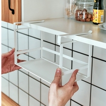 Cabinet hanging shelf non-punching multifunctional household seasoning rack wall hanging basket oil salt sauce vinegar storage shelf