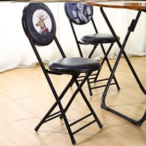 Folding chair backrest stool home dining chair simple dormitory fashion small round stool student simple portable computer chair