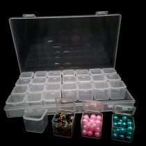 28-compartment large split box multi-compartment jewelry storage box earrings rice beads independent small box Diamond box jewelry box with lid