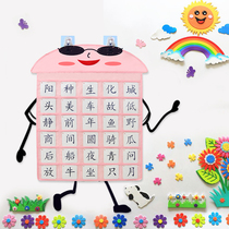 Young childrens literacy card hanging bag receiving card can be washed split chart baby Chinese pinyin card storage bag