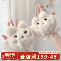 Spoiled little milk Meow ~ Japanese girl plush cute no steel ring underwear womens set small chest gather bra bra bra