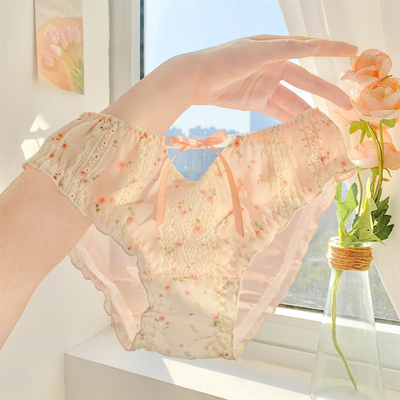taobao agent Eden Garden ~ Japanese girl cute net Ms. Saisa hollow lace girl cotton cotton pure waist pants female