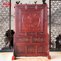 Dongyang wood carving floor screen solid wood seat insert screen Chinese antique carving porch partition neoclassical foyer partition