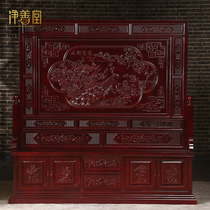 Solid wood screen Chinese style entrance entrance entrance living room shielding company home feng shui mobile screen Dongyang wood carving partition