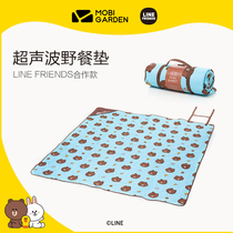 Line Friends Co-branded Brown Bear Connie Rabbit Sally Folding Portable Picnic Mat YX