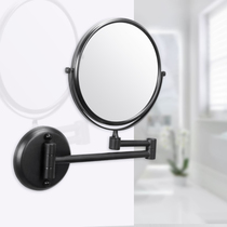 Punch-free makeup mirror Bathroom wall-mounted wall stickers Hotel double-sided beauty mirror telescopic folding bathroom magnifying glass