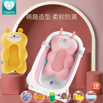 Baby bath sponge artifact baby bathtub suspension non-slip mat can sit and lie down universal newborn net bag bath mat