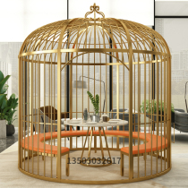 Wrought iron decoration large bird cage parrot peacock outdoor pavilion sofa card seat stainless steel bird cage large size tray customization