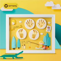 Baby hand and foot ink pad footprint photo frame newborn baby painting gift full moon 100 days lanugo souvenir
