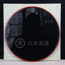 O Japan lacquerware wheel island coated wood tyre lacquerware black lacquered large disc Neblack lacquered bottom Zhu red large lacquer