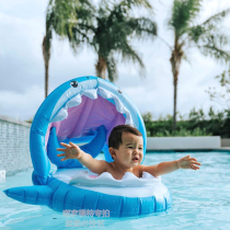 Net red baby inflatable swimming ring Shark childrens seat ring Baby seat ring Infant armpit ring thickened floating ring