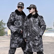 Camouflage military cotton coat mens winter thickened cold-proof medium-length cold storage warm cotton-padded jacket