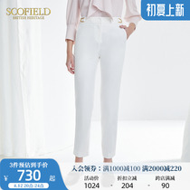 SCOFIELD Womens Clothing 2022 Spring New Products Commute Business White High Waist Display Slim Fit Straight West Pants Straight Pants