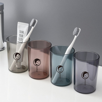 Face value transparent mouthwash Cup cartoon wash cup toothbrush cup toothbrush bowl with simple couple children Family set