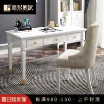 Light luxury solid wood desk and chair combination Modern simple American White home office study desk study furniture
