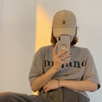 R letter baseball hat female Korean version of spring and summer thin section niche street tide brand sunshade sunscreen couple cap
