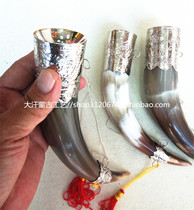 Cattle Cup Mongolian wine glass natural Yellow Horn Alliance Cup stage performance props Mongolian crafts