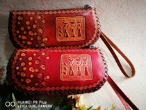 Mongolian element wallet pure cow color leather handbag womens handbag birthday gift printing cowhide bag clutch bag