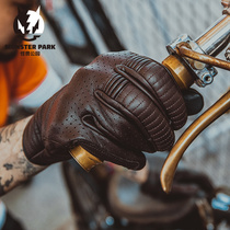 Monster Park Summer Motorcycle Retro Riding Gloves Leather Touch Screen Breathable Locomotive Alien Snail Men and Women