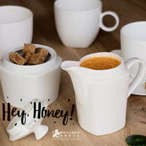 Western-style bone China pure white small milk cup Ceramic coffee pull flower milk tank Honeypot Milk tank Milk spoon Milk pot cup Steak juice bucket