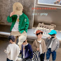 Cute Sprouting children sweater 2022 Spring new items Men and women Fairy Pure letters Mao Line cardiovert sweater jacket jacket