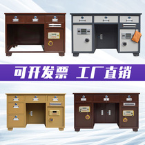 All-steel table with safe fingerprint password coin financial integrated desk household commercial computer desk
