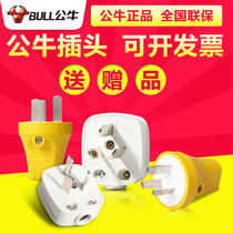 Bull plug three-pin two-pin 3-pin 2-pin two-corner item phase household 10A 16A power socket plug wholesale