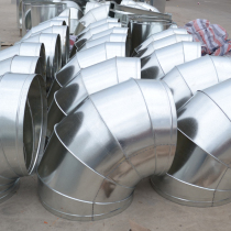 White Sheet Iron Duct Ventilator Ventilation Duct Ventilation Duct Joint Spiral Duct Galvanized 90 Degrees Elbow 100mm