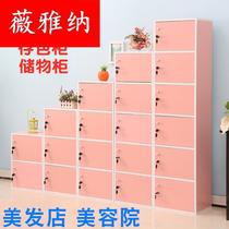 Storage cabinet hairdressing shop beauty salon Barber shop customer storage cabinet wooden with lock storage closet storage ~