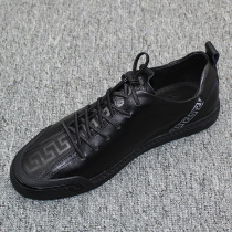 European station mens shoes winter New Korean leather board shoes mens trend Joker one pedal mens thin velvet casual shoes