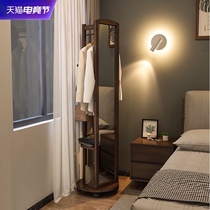 Solid wood household full-length mirror Hanger Integrated full-length mirror Rotating floor-to-ceiling mirror Mirror fitting mirror Movable bedroom