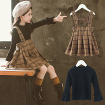 Girls back skirt foreign style 2021 new child dress Princess dress Korean little girl spring and autumn skirt tide