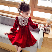 Girl autumn princess dress Net red 2021 new childrens dress foreign fashion fashion little girl spring and autumn dress