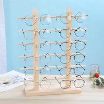 Quality pine solid wood myopia glasses frame eye shop display frame Log sunglasses sunglasses display bracket