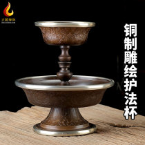 Tibetan auspicious pattern protector cup pure copper Tibetan antique gilt silver for Buddha for protector cup ornaments imitation Nepal