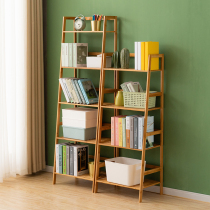 Children Bookshelf Solid Wood Multilayer Floor Shelving Shelving Students Bookcase Simple Living-room Trapezoidal Shelving Book Room Containing Shelf