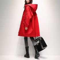 Wind cloister woman in the middle of 2022 spring autumn new Korean version loose casual fashion popular tooling even hat coat jacket