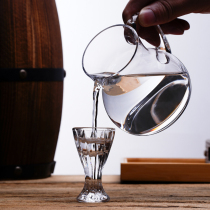 Lead-free crystal glass liquor dispenser household pot belly wine pot male cup with handle red wine decanter pourer