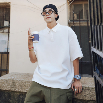 polo shirt male summer port wind loose pure color turtlenecks short sleeve t-shirt minimalist about 100 hitch a teenager half sleeve blouses