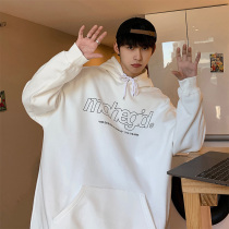 Hooded sweater mens spring and autumn loose and versatile long-sleeved top ins tide brand letter printing pullover couple jacket